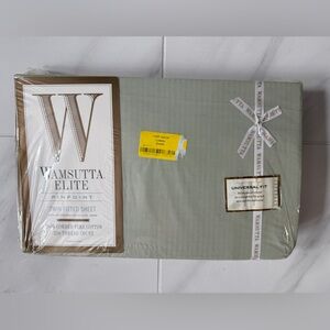 Wamsutta Elite Pinpoint Solid Sage Cotton Twin Fitted Sheet